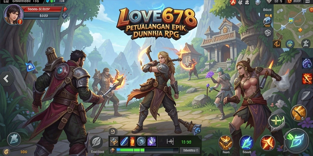 Tangkapan layar LOVE678 menampilkan aksi pertarungan intens dalam dunia RPG.