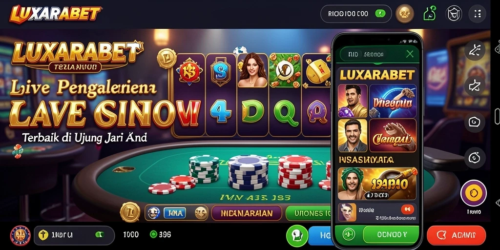 Screenshot LUXARABET menampilkan dealer langsung dan permainan kasino yang menarik.